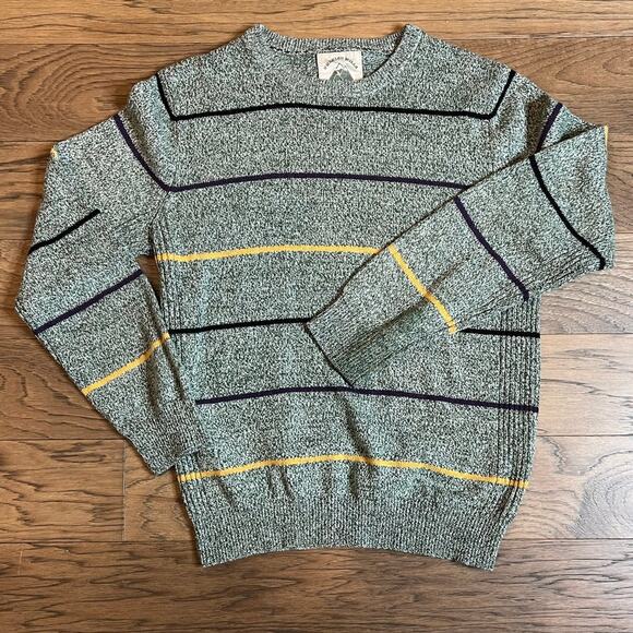 O’Hanlon Mills Stripped Lambs Wool Blend Men's Sweater Size XL - Picture 1 of 7